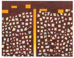 brown and yellow abstract work