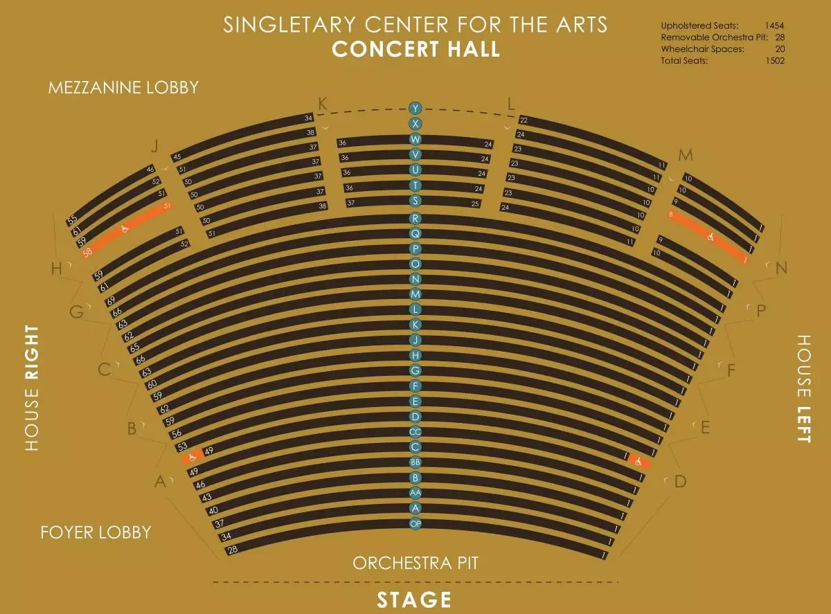 Concert Hall seating chart