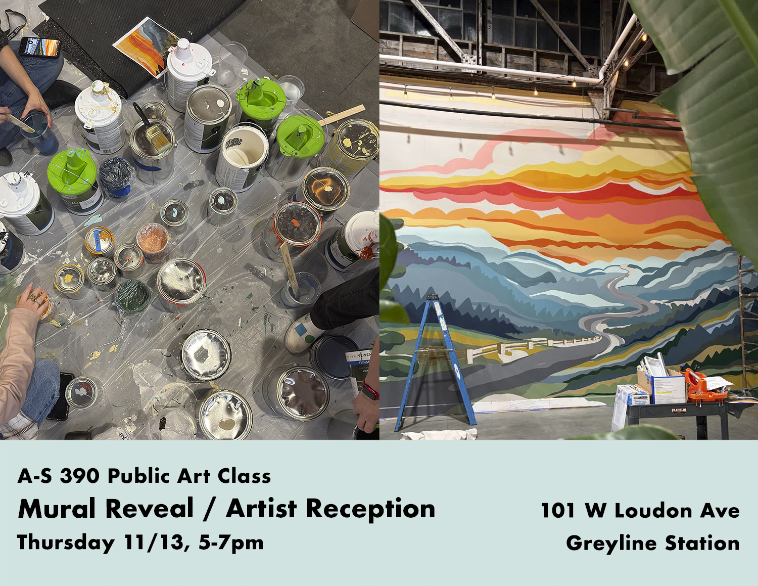 graphic of paint cans and mural