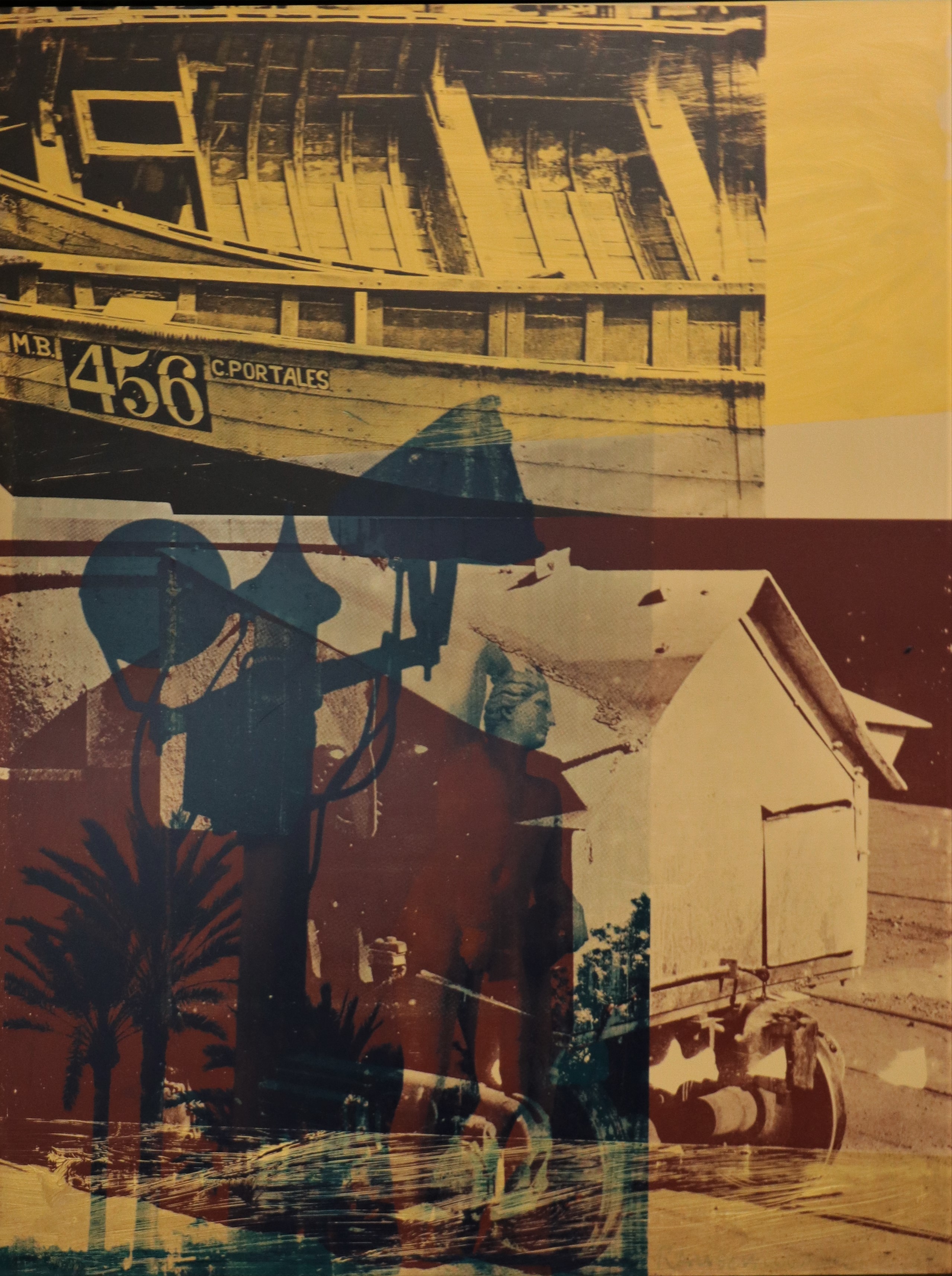 Robert Rauschenberg, Shore Hole (Urban Bourbon), 1988, acrylic on enameled aluminum. Collection of the UK Art Museum, gift of the estate of Bradley Jeffries / Ann Dupree. 