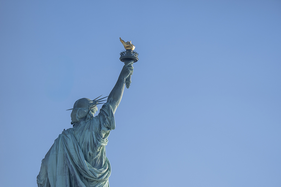 statue of liberty from the back