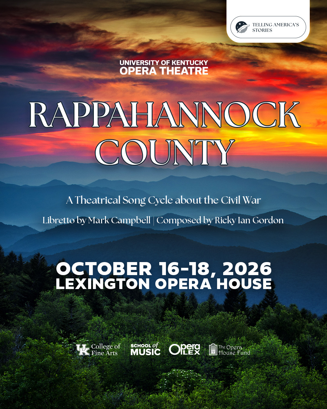Rappahannock County on mountain sunrise background