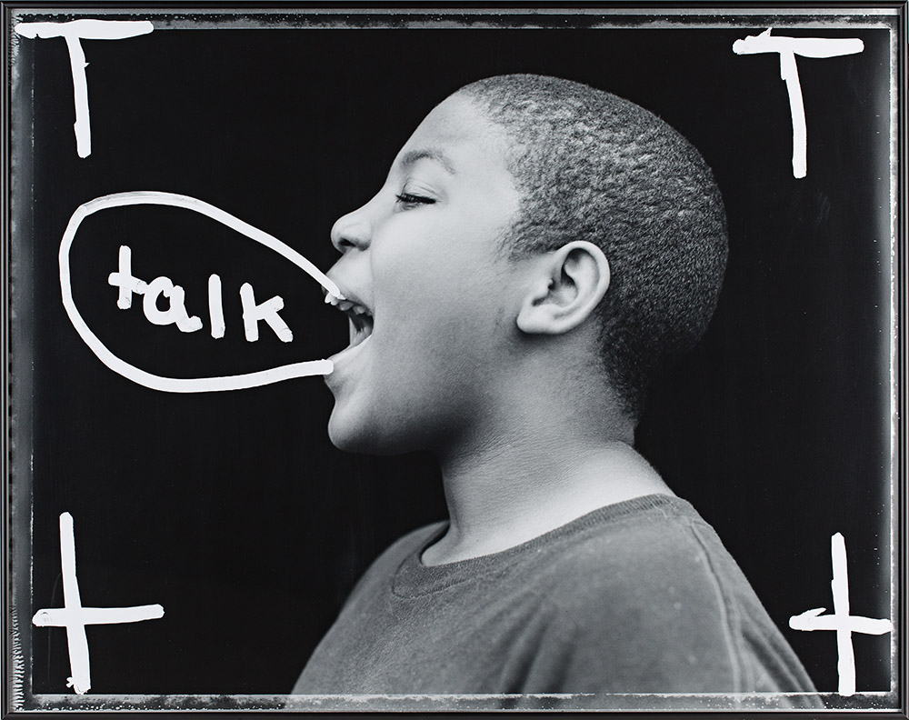 image of person with mouth open and speech bubble says talk