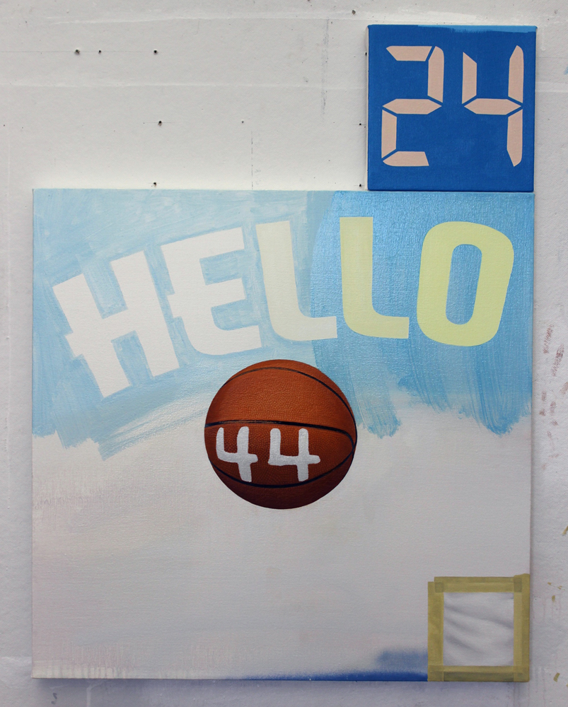 hello and basketball in paint