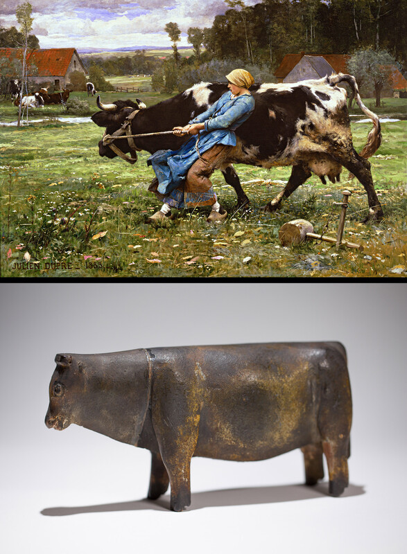 cow painting and sculpture