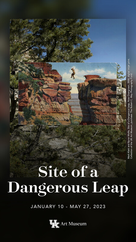 Mark Klett and Byron Wolfe, Site of a Dangerous Leap, Now Overgrown, 2008, digital inkjet print. Collection of the UK Art Museum, purchase: The Robert C. May Photography Fund. 