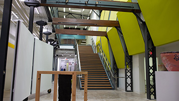 building atrium with staircase