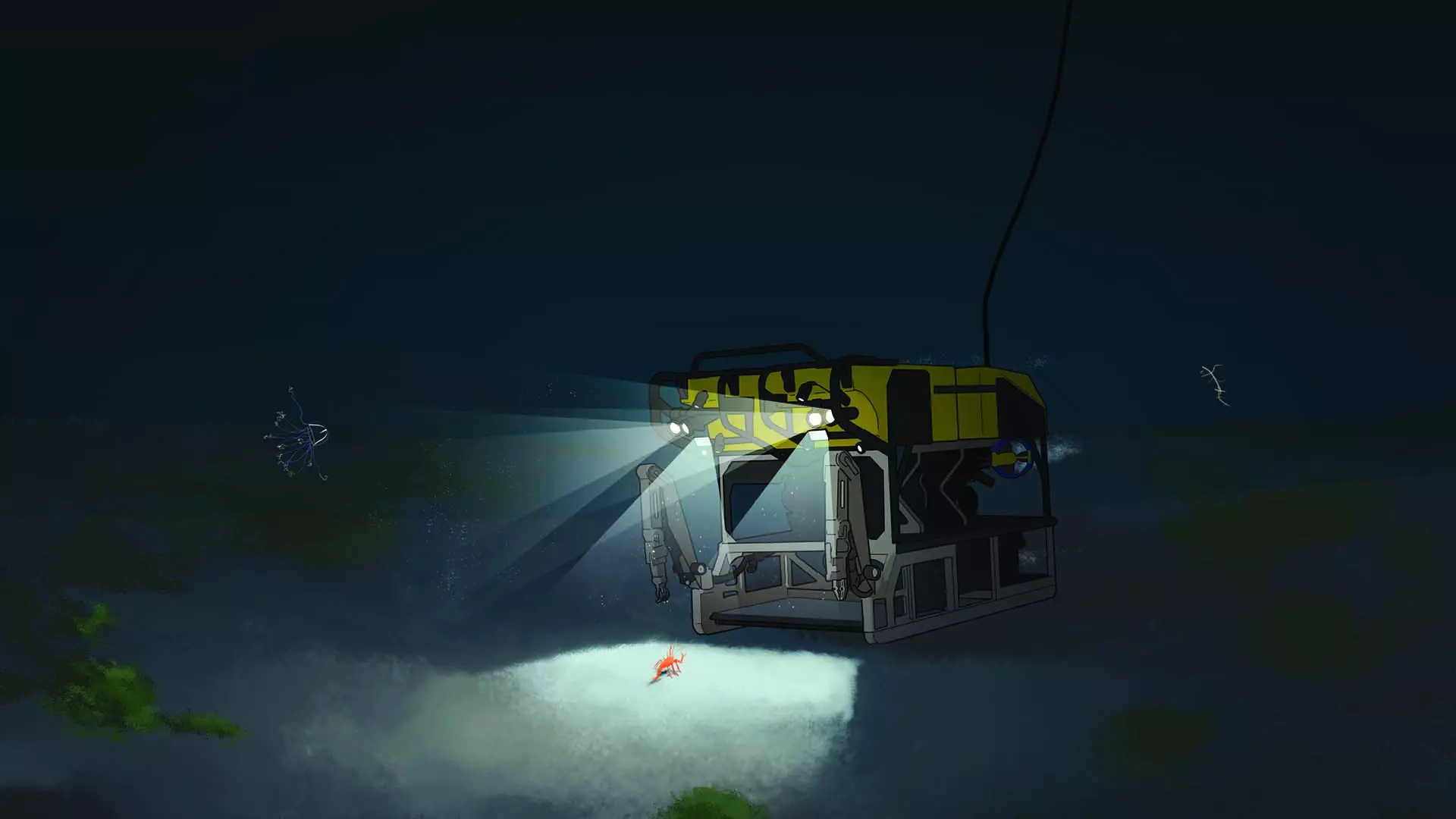 Illustration of rover in ocean