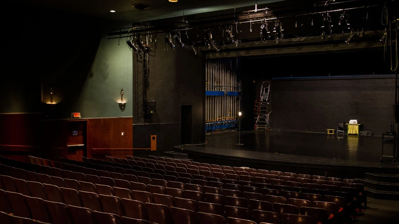 Image of Guignol Theatre from the audience looking onstage