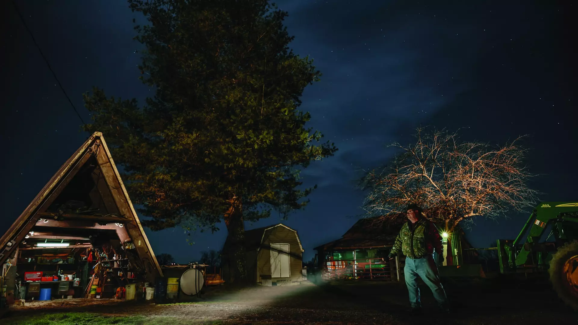 Photograph of man on farm