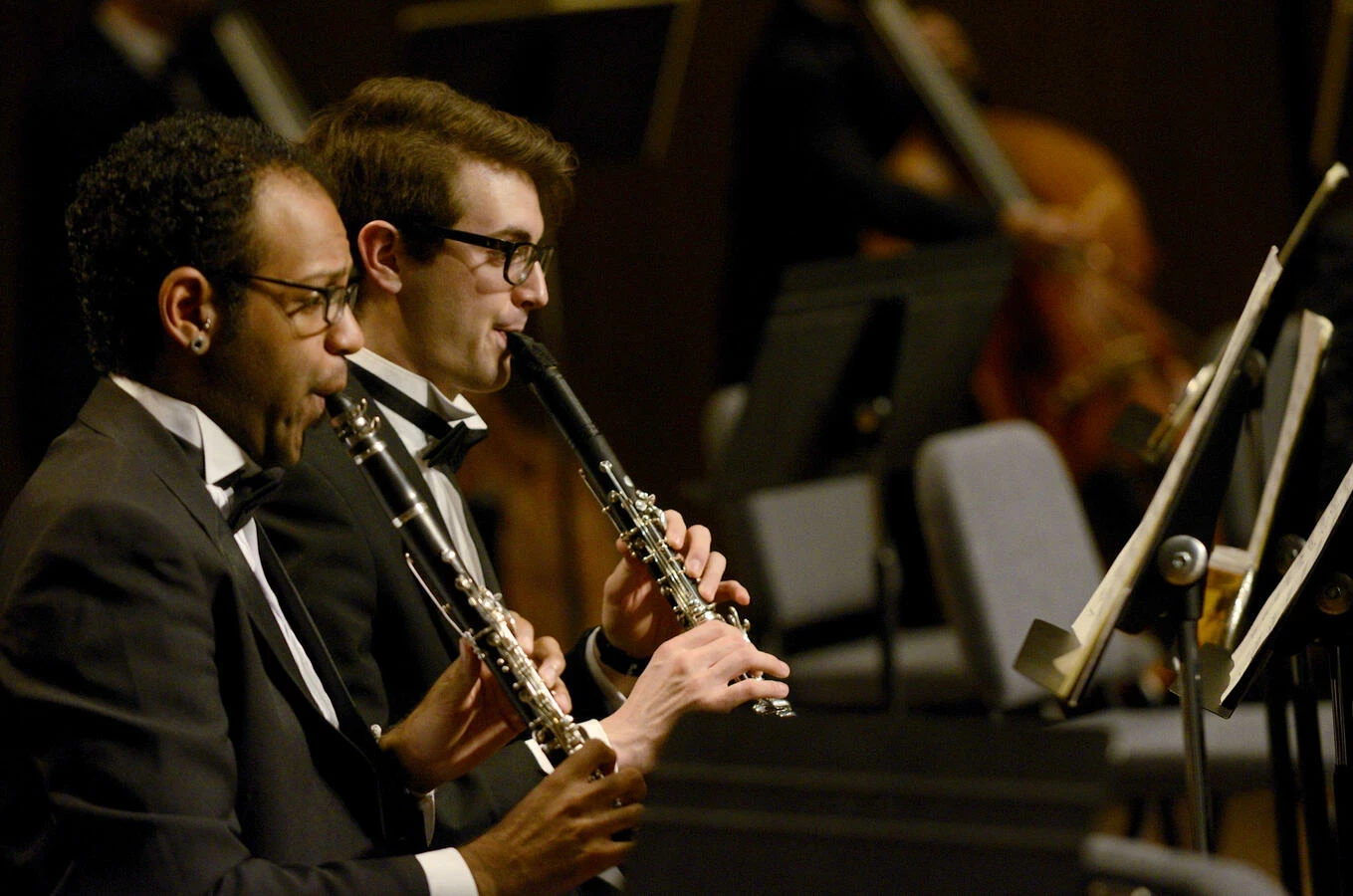 Students playing oboe