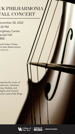 poster for Philarmonia concert with close up of violin and text from event listing