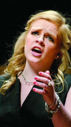 Previous vocal competition winner performing