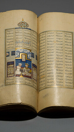 photo of antique book open to the middle