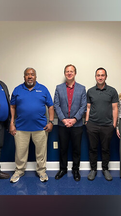 Image of Bobby Scroggins, Jason Dovel, Jonathan McFadden, and Martina Vasil with Dean Mark Shanda
