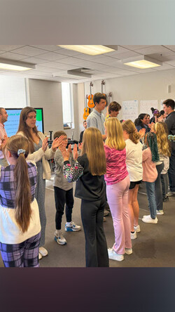 The music education majors learned that engaging students actively helps them retain what they learned during the workshop. Photo provided by Martina Vasil.