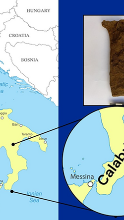map of Calabria with artifacts