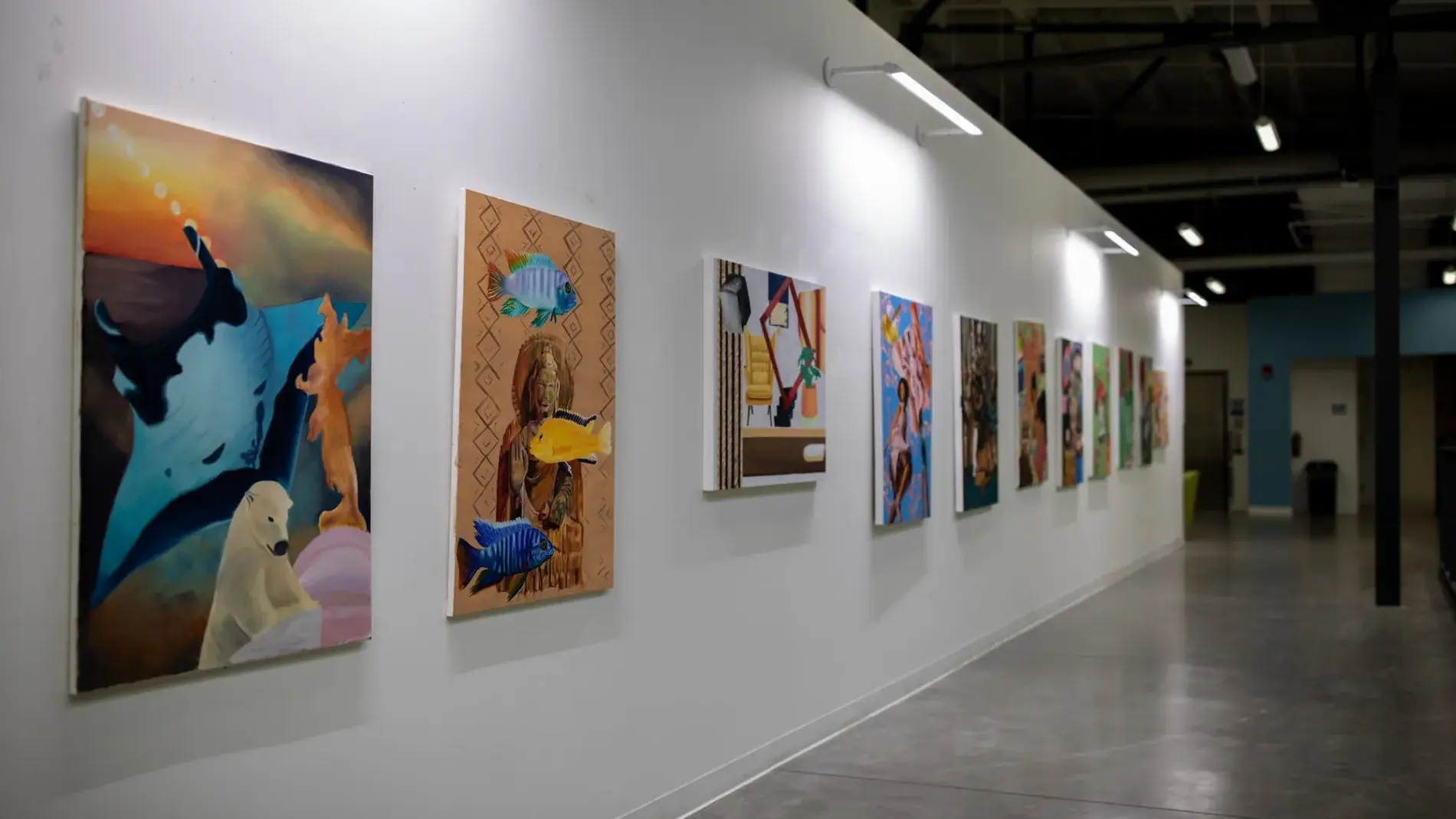 art on gallery wall
