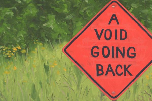  John Yau and Tom Burckhardt, A Void Going Back, 2022, oil on panel. Courtesy of John Yau and Tom Burckhardt.