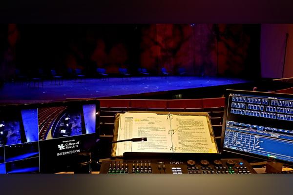 light board and stage in background