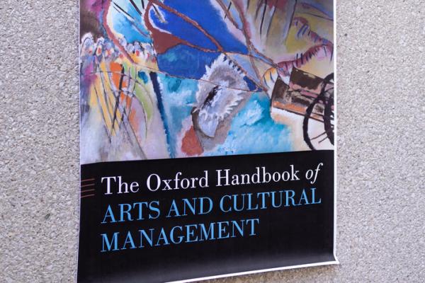 Close up of The Oxford Handbook of Arts and Cultural Management book cover