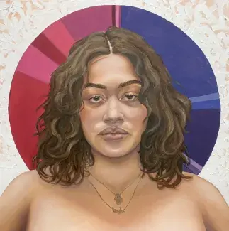 painting of woman staring ahead