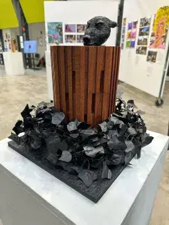 sculpture of animal head