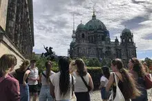 dancers looking at landmarks in berlin