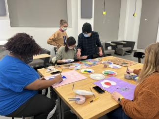 students working on crafts