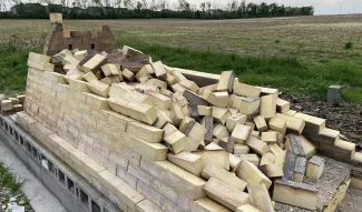 Image of demolition of old kiln