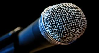 microphone on black background