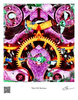 Tom Baker, This Odd Machine, Mixed media (digital print and audio), 14"x11", 2025
