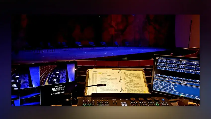 light board and stage in background