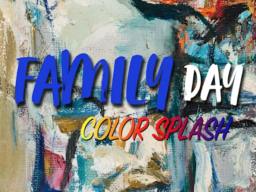 Family Day Color Splash text on colorful background