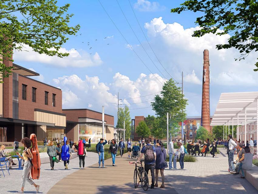 Rendering of Fine Arts District by SASKI RATIO