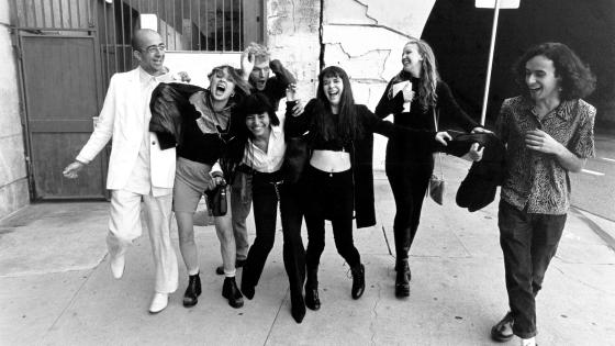 Harry Gamboa Jr., Clique Laughter #2, 2019. Performers: Aarum Alatorre, Lila-Zoe Krauss, Ruth Murillo, Frank Washington, Barbie Gamboa, Orly Perl, and Henry Quiron. Gelatin silver print, 11 x 14 inches. © Harry Gamboa Jr. 