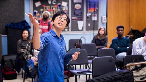 classroom photo of music students