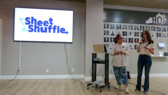 Arts Administration students make their pitch during the 2024 Fish Tank: Emerging Entrepreneurs in the Arts event. Photo provided by UK Arts Administration.