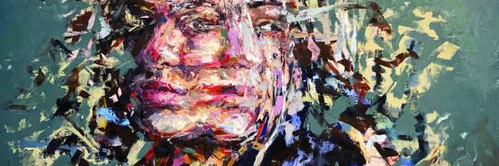 painting of person out of focus