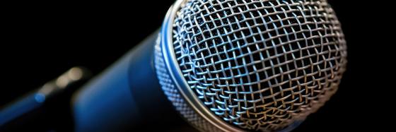 microphone on black background