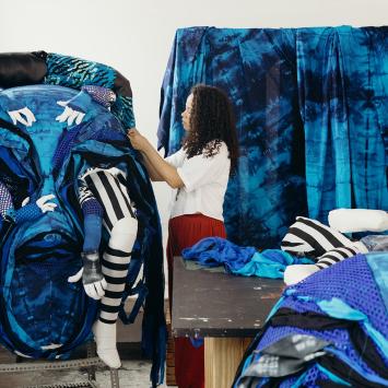 Jolene Cody, Shannon Alonzo’s Three Whistles and a Howl in progress at Alice Yard, Port of Spain, 2024.     