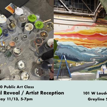 graphic of paint cans and mural