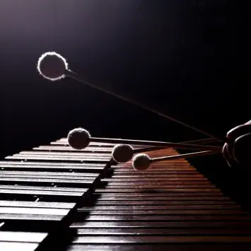 close up of xylophone and mallets