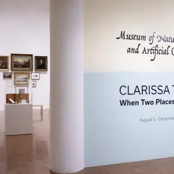 Art Museum Exhibition Title wall and gallery space