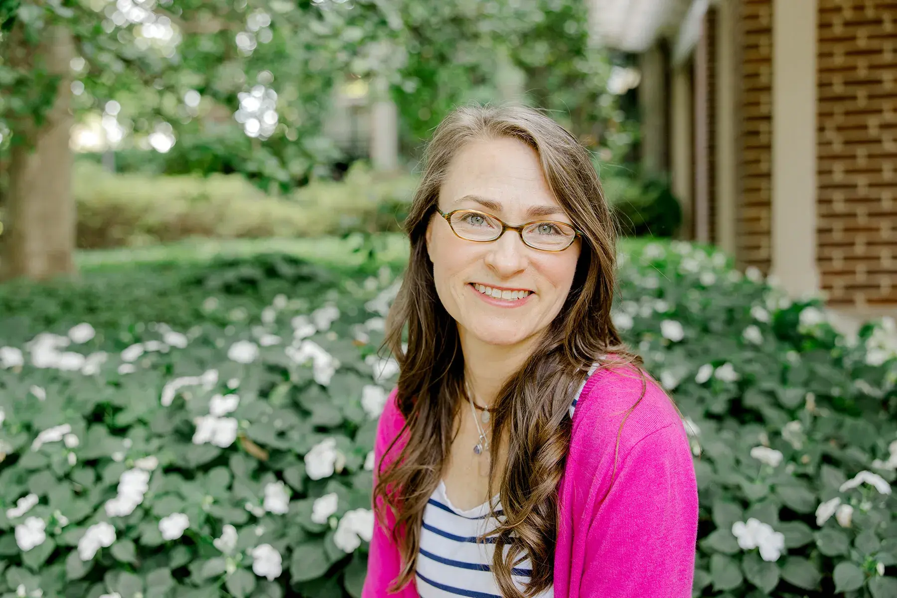 andrea richardson in field of flowers